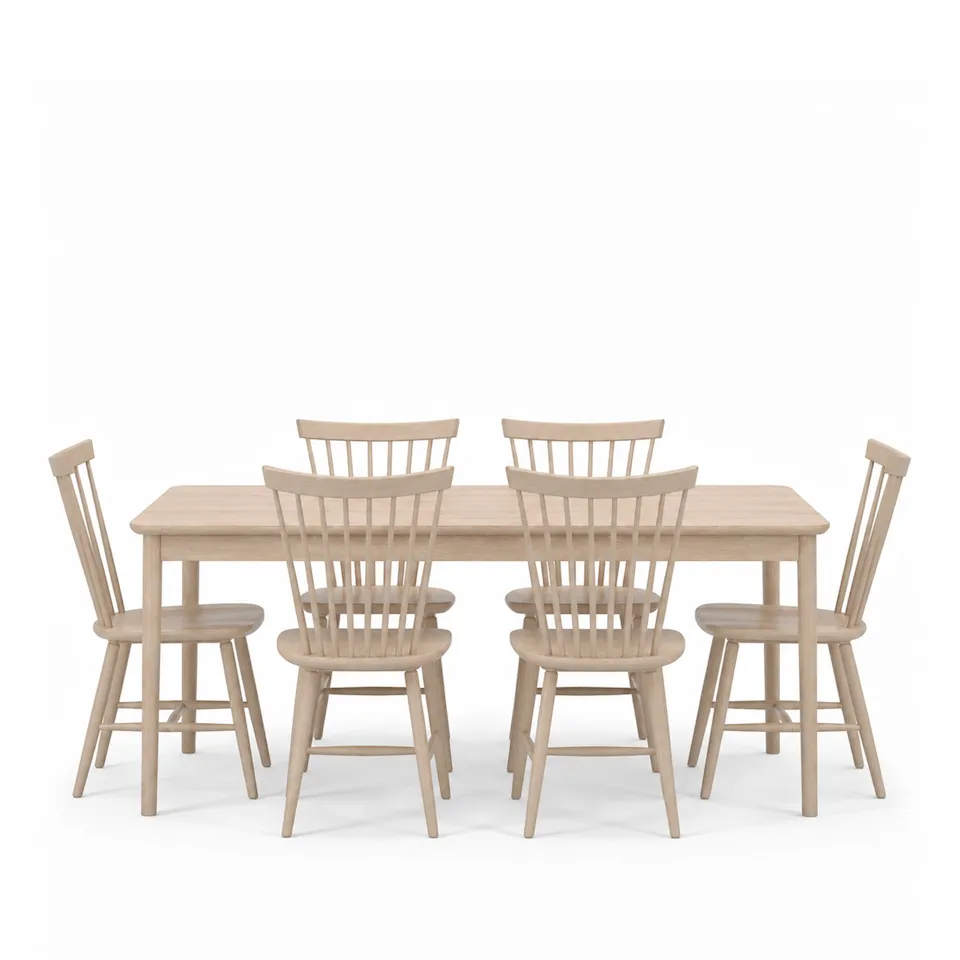 Florida Dining Group 6 Wicker Chairs & Dining Table 90 x 180 cm
