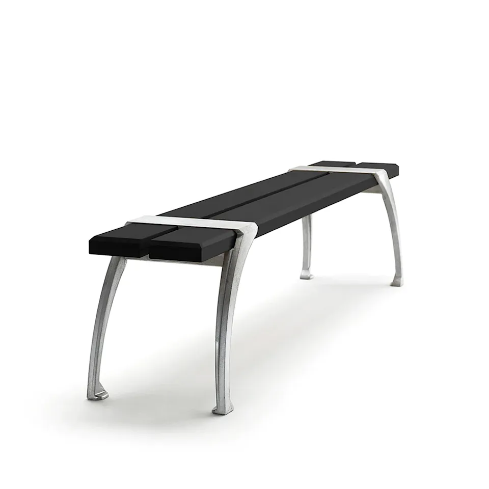 Bench Haga - Grey Lacquered Pine Wood/Nature