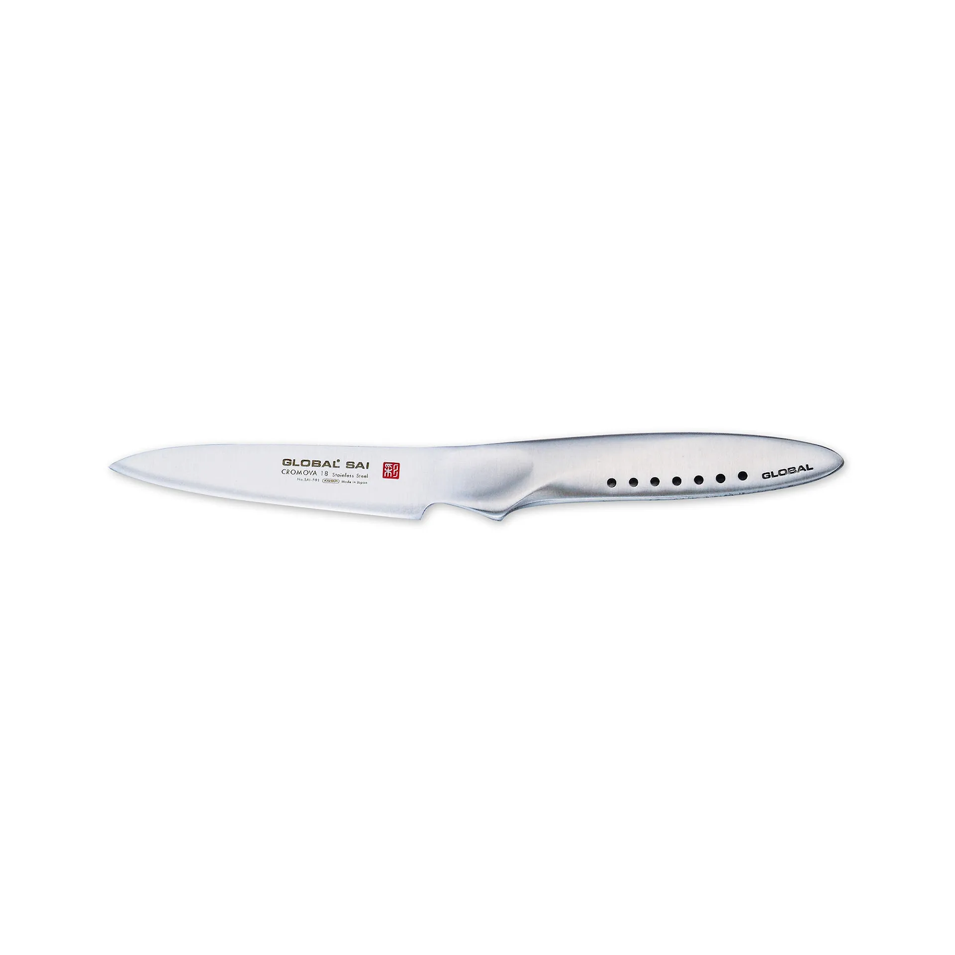 SAI-F01 Paring knife Full tang, Single steel 9 cm - Global - NO GA