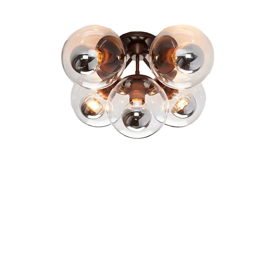 Modo Ceiling Mount 5 Globes Clear glass, Bronze