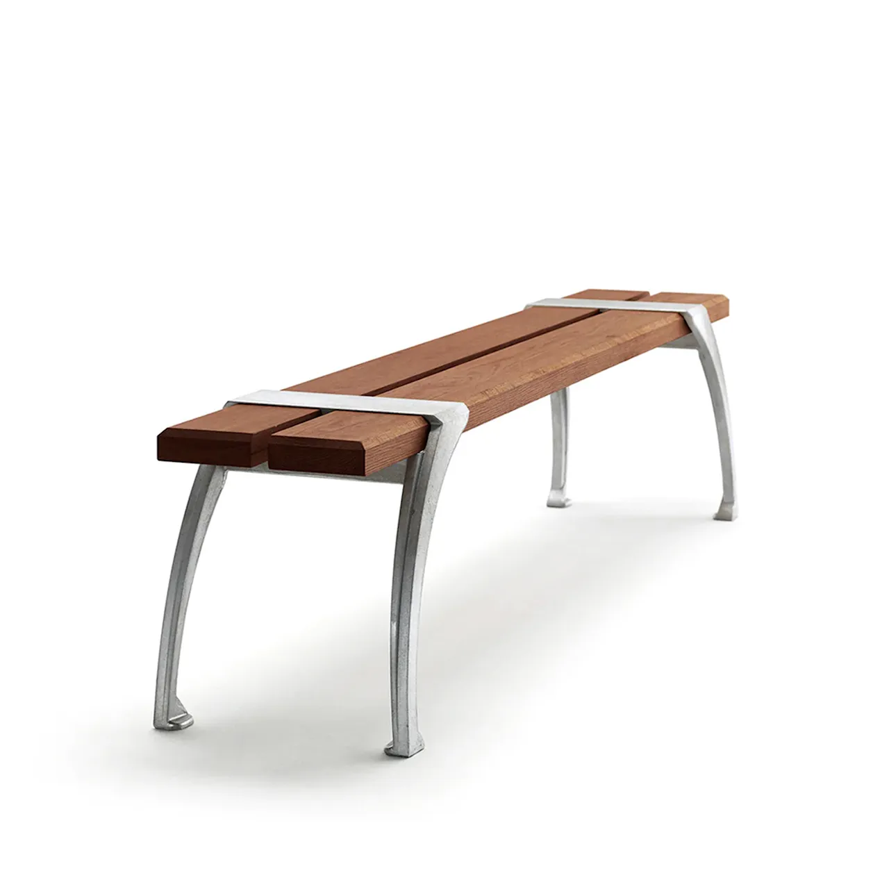 Bench Haga - Oiled Mahogany/Black Lacquered Aluminium