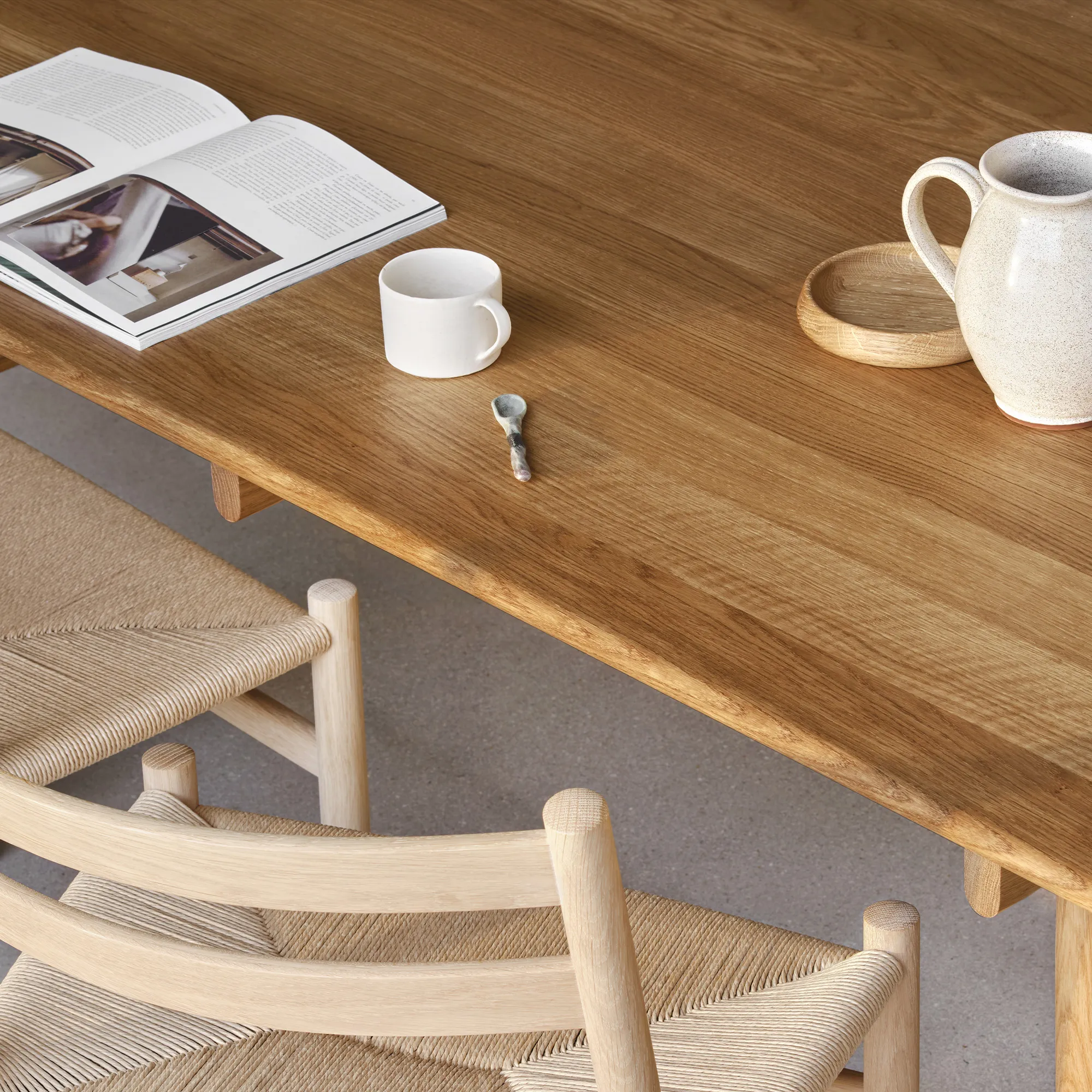 CH327 dining table & CH24 dining chairs 4 pcs – white-oiled oak - 3