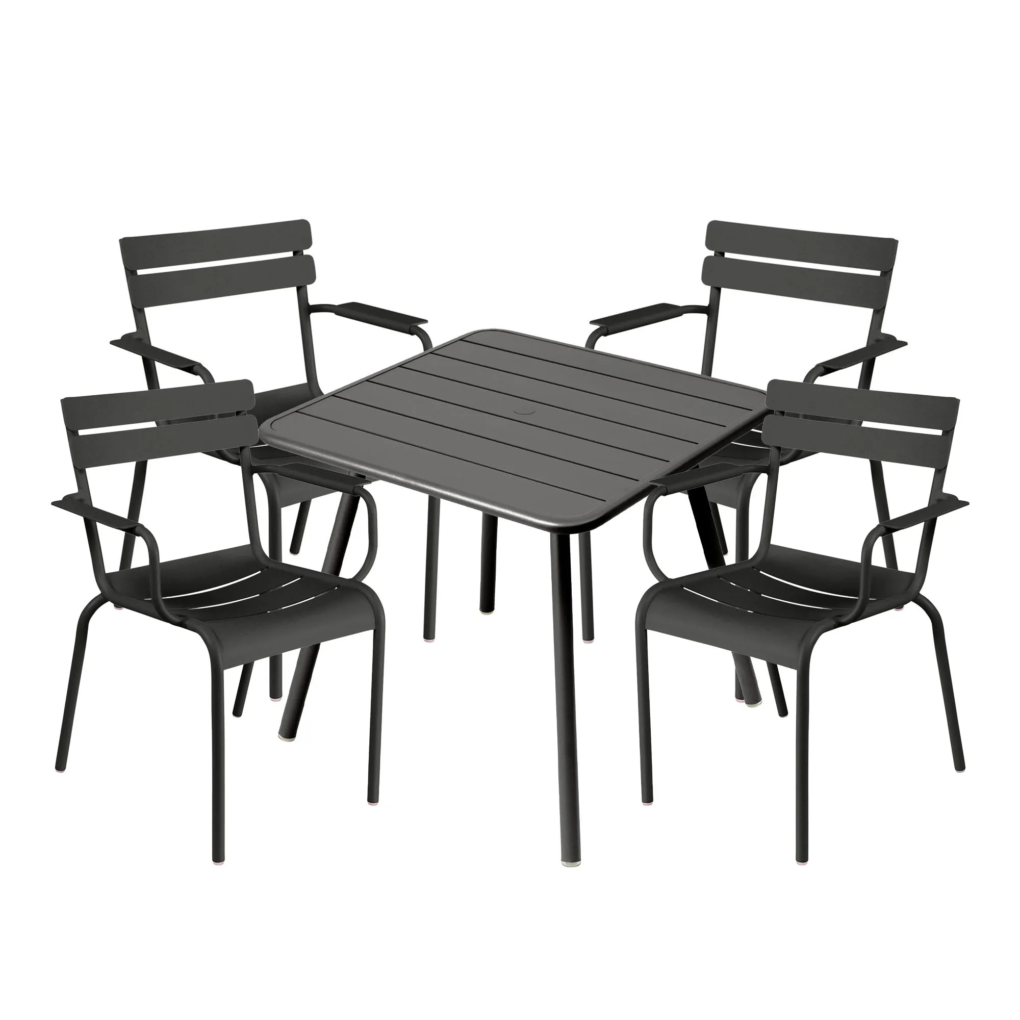 Luxembourg eetgroep vierpotige tafel & 4 armstoelen - 1