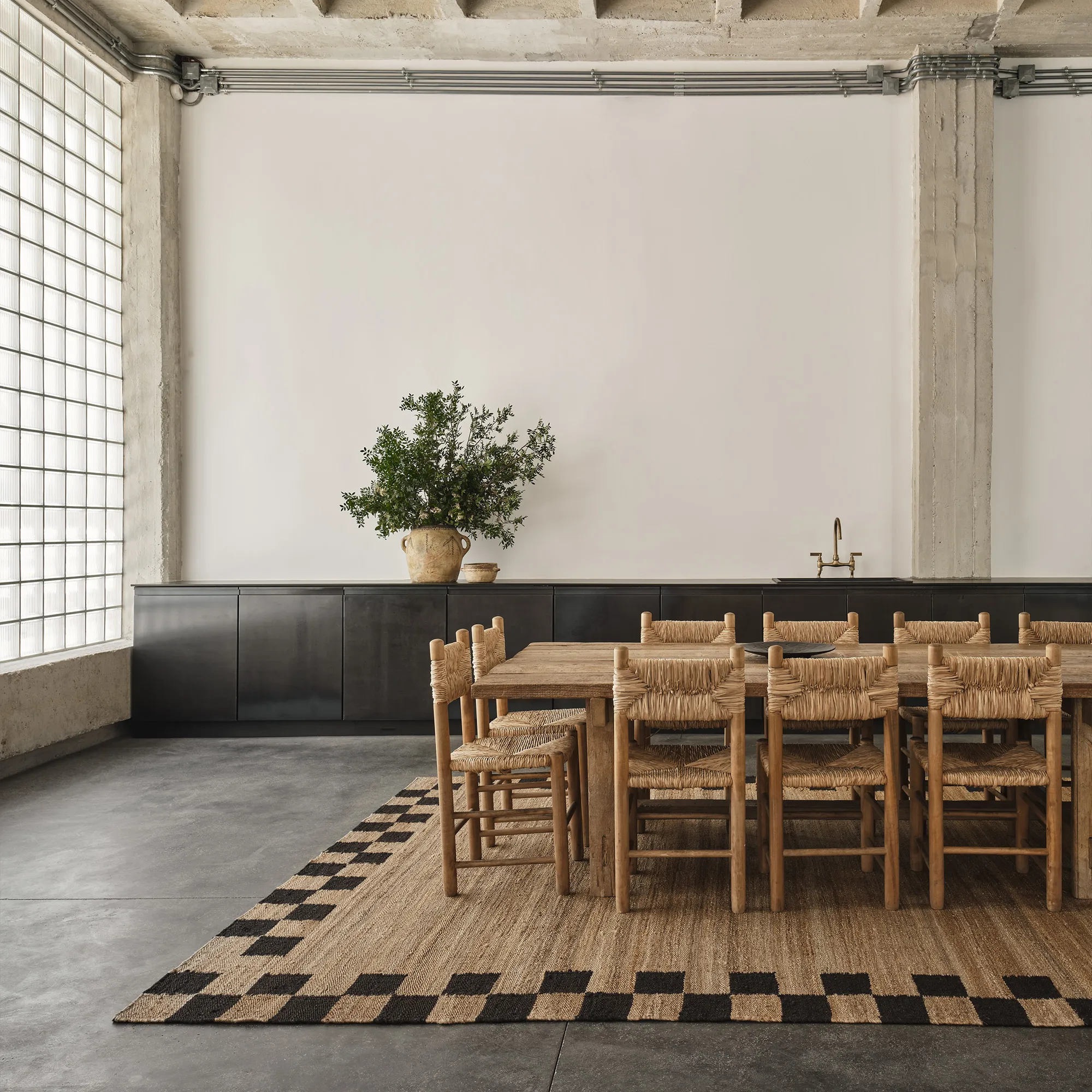 Jute Border Black Rug - 4
