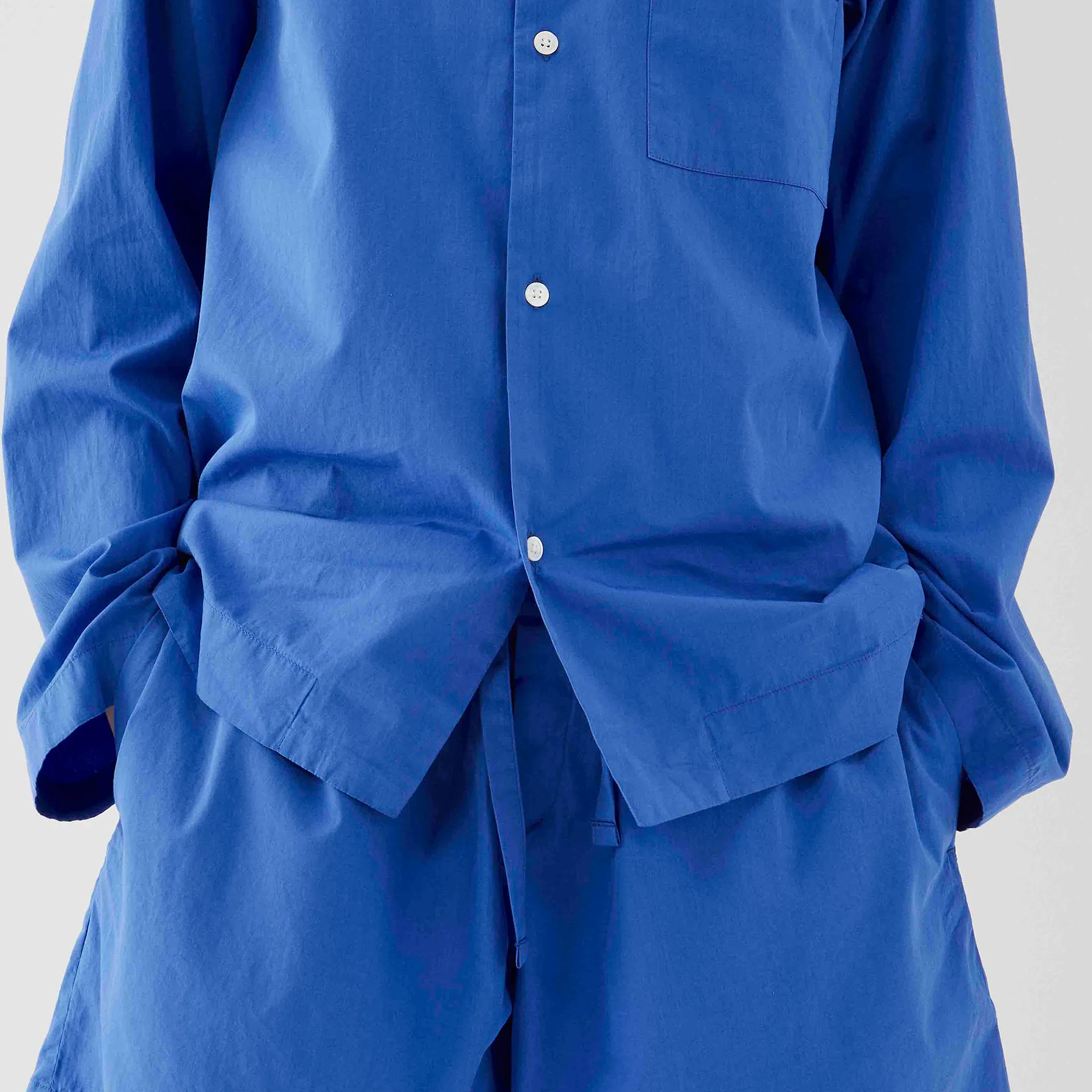 Poplin Sleepwear Shirt Royal Blue - TEKLA - NO GA