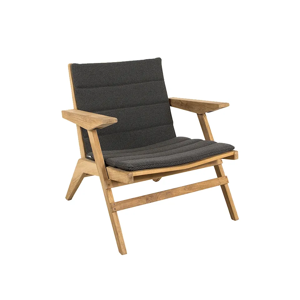 Flip Loungefåtölj, Teak inkl. Dynset