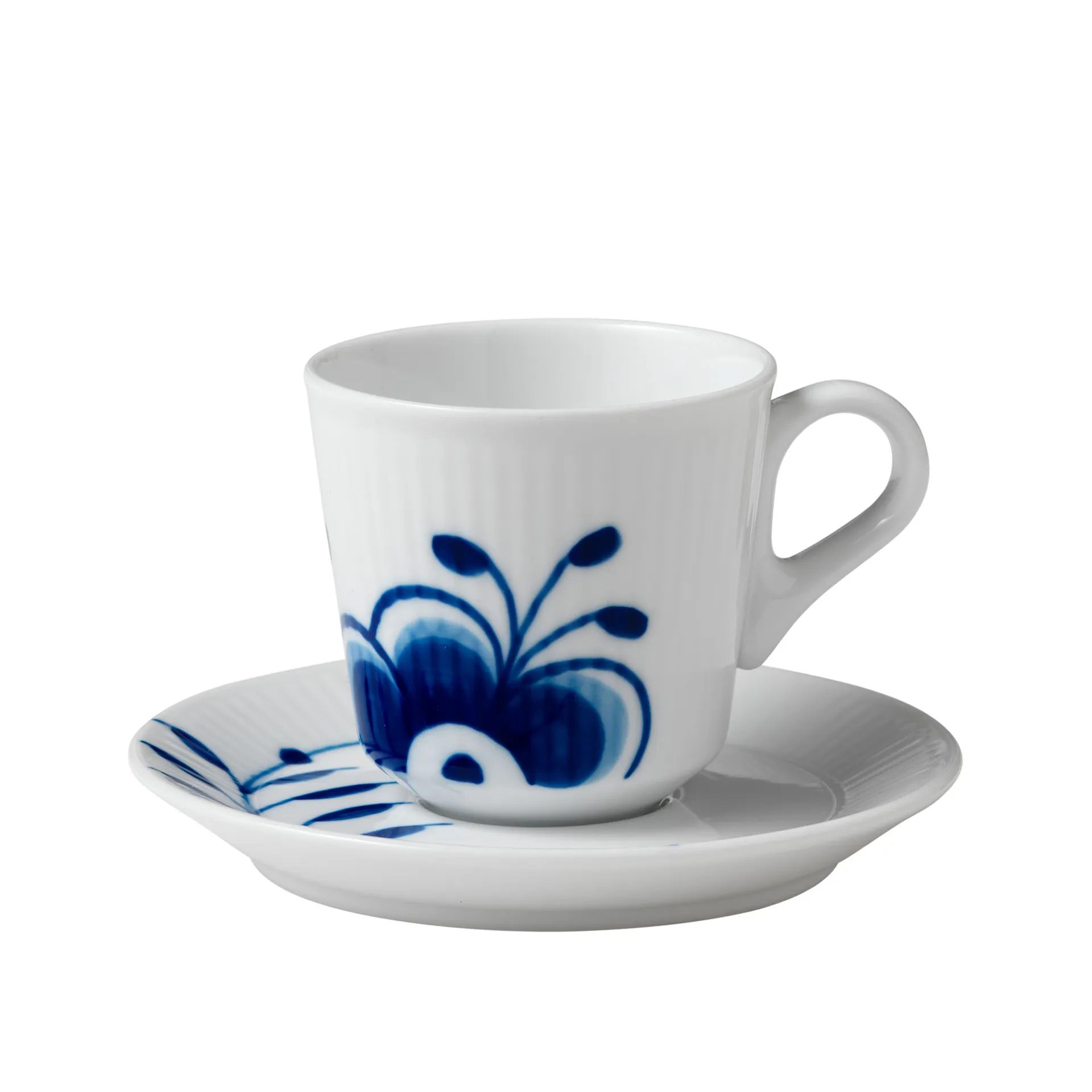 Blue Fluted Mega Espresso Cup & Saucer 9 cl - Royal Copenhagen - NO GA