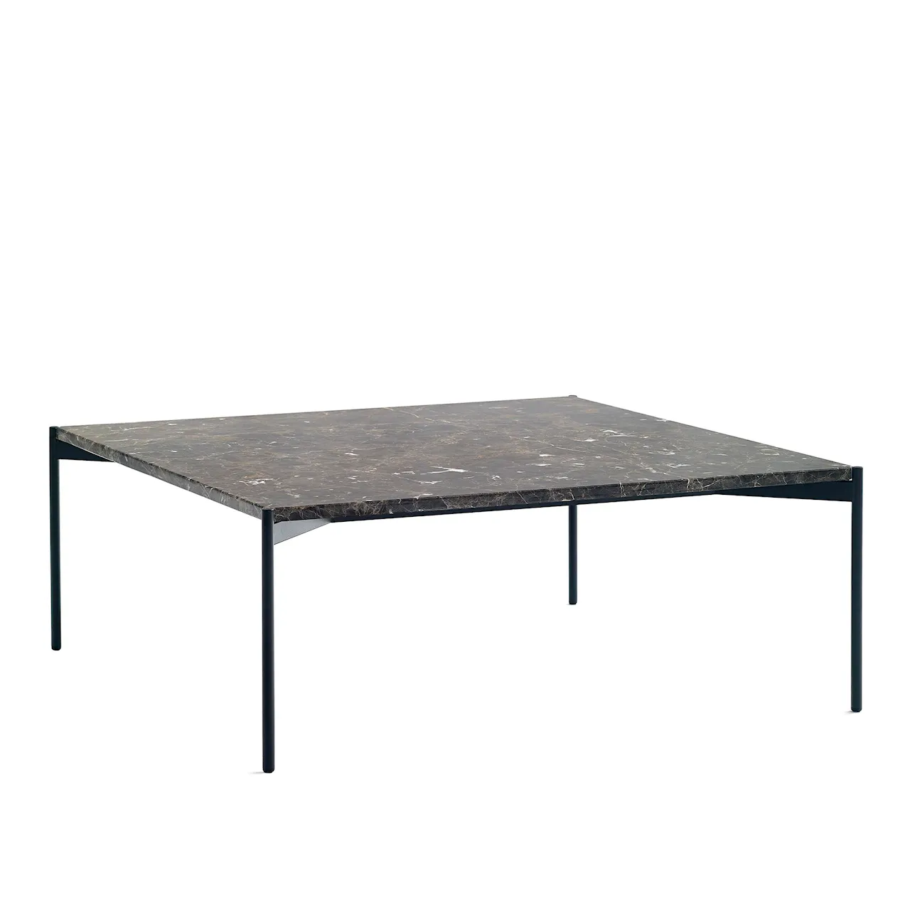 Plateau Table 90x90, Black Marquina Marble TopBlack Standard Legs