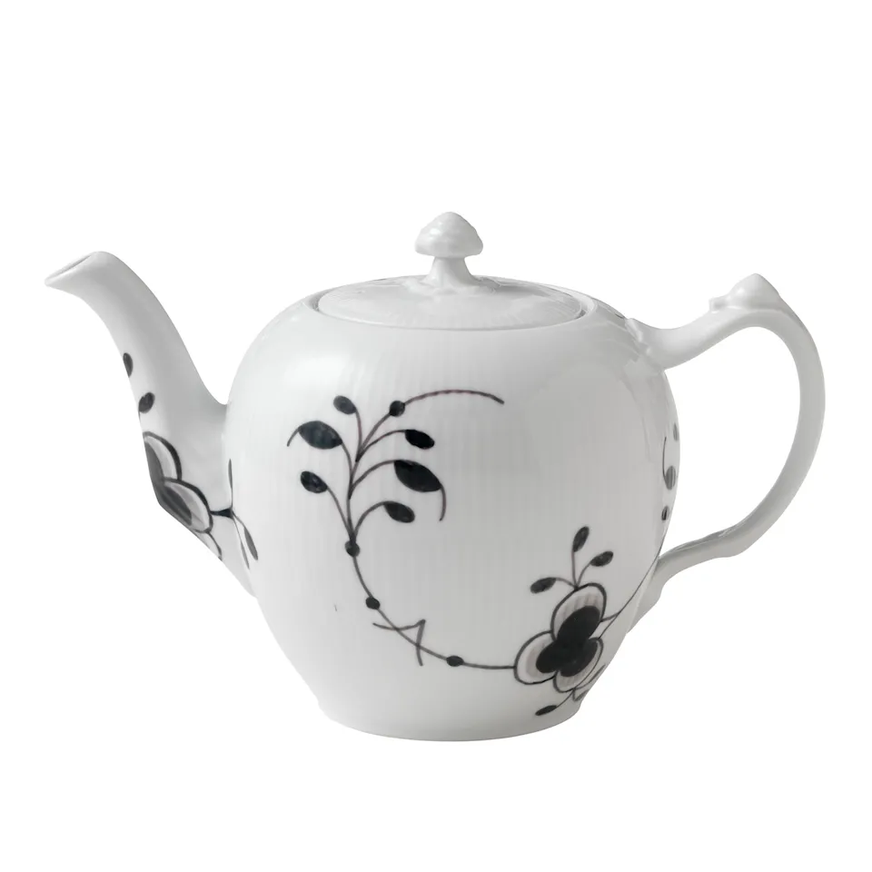 Black Fluted Mega Teapot 1 L