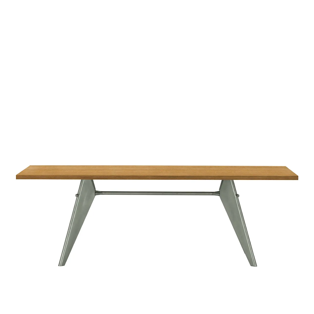 EM Table 200, Base Prouvé Gris Vermeer - Dark Oak Veneer