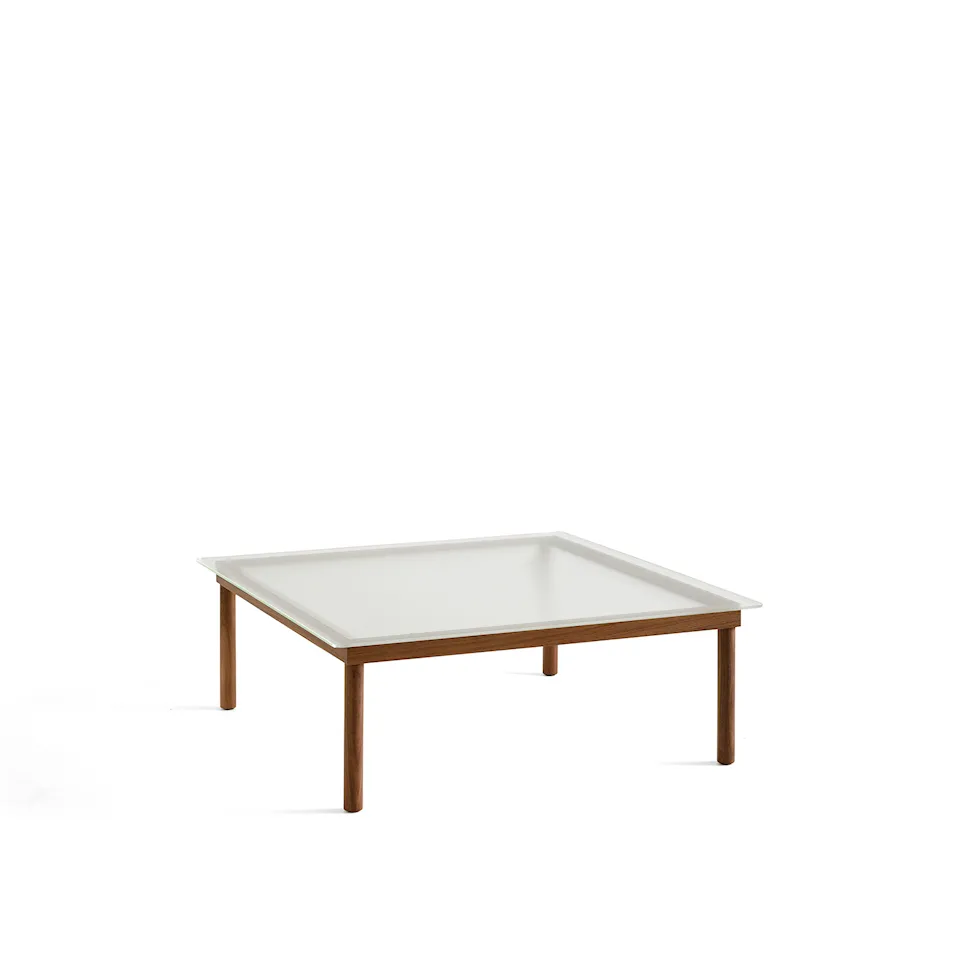 Kofi Water-Based Lacquered Walnut Frame W. Clear Reeded Glass Tabletop 100X100