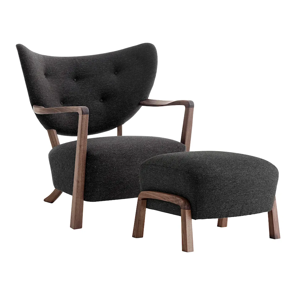 Wulff Lounge Chair ATD2  Pouf ATD3 - Walnut
