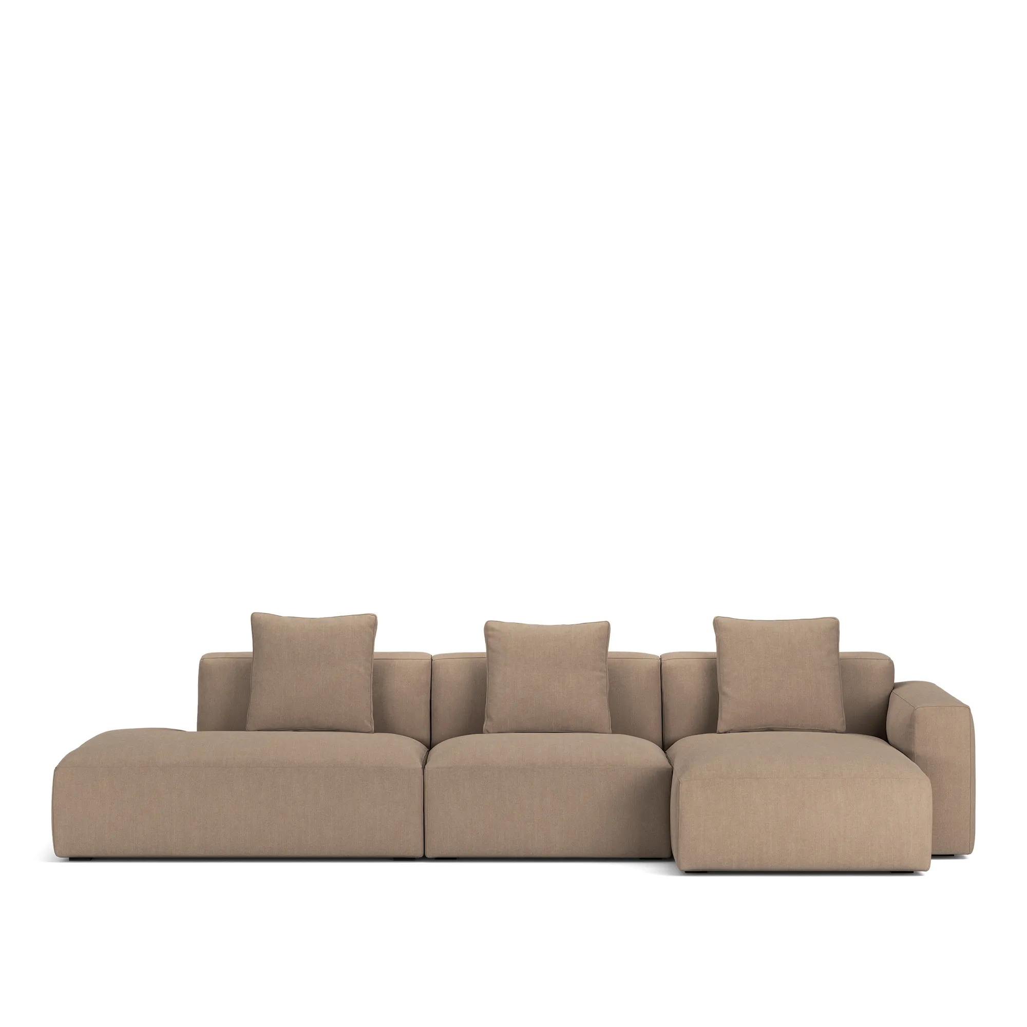 Brick 3-Seater Chaise Lounge Open End Left - 10