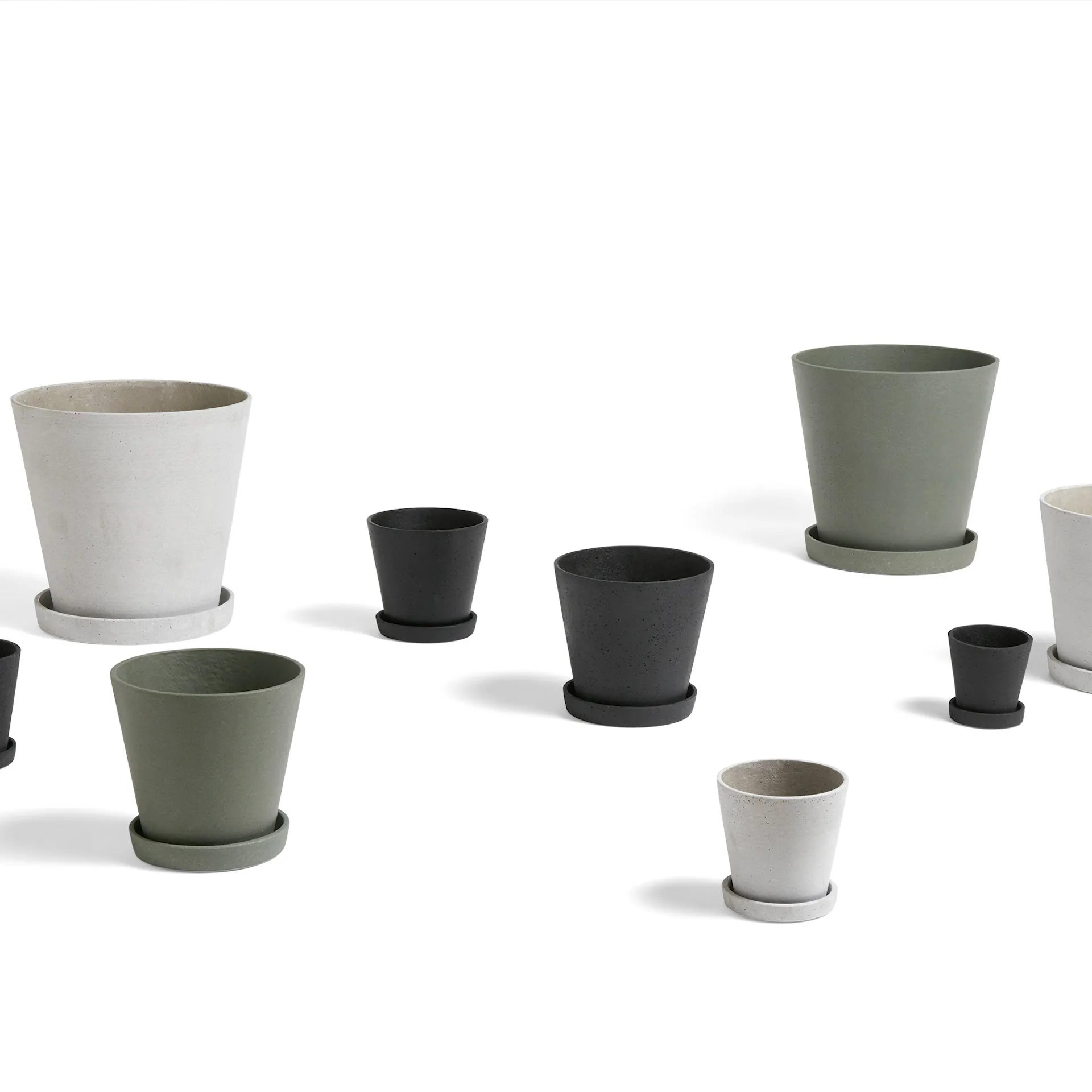 Flowerpot pot & schotel Black - HAY - NO GA