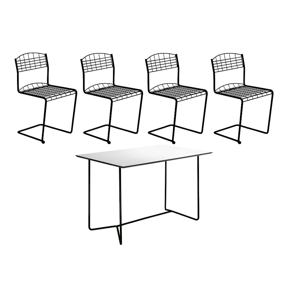 High Tech series - High Tech Table 110x70 cm & 4 High Tech Chairs