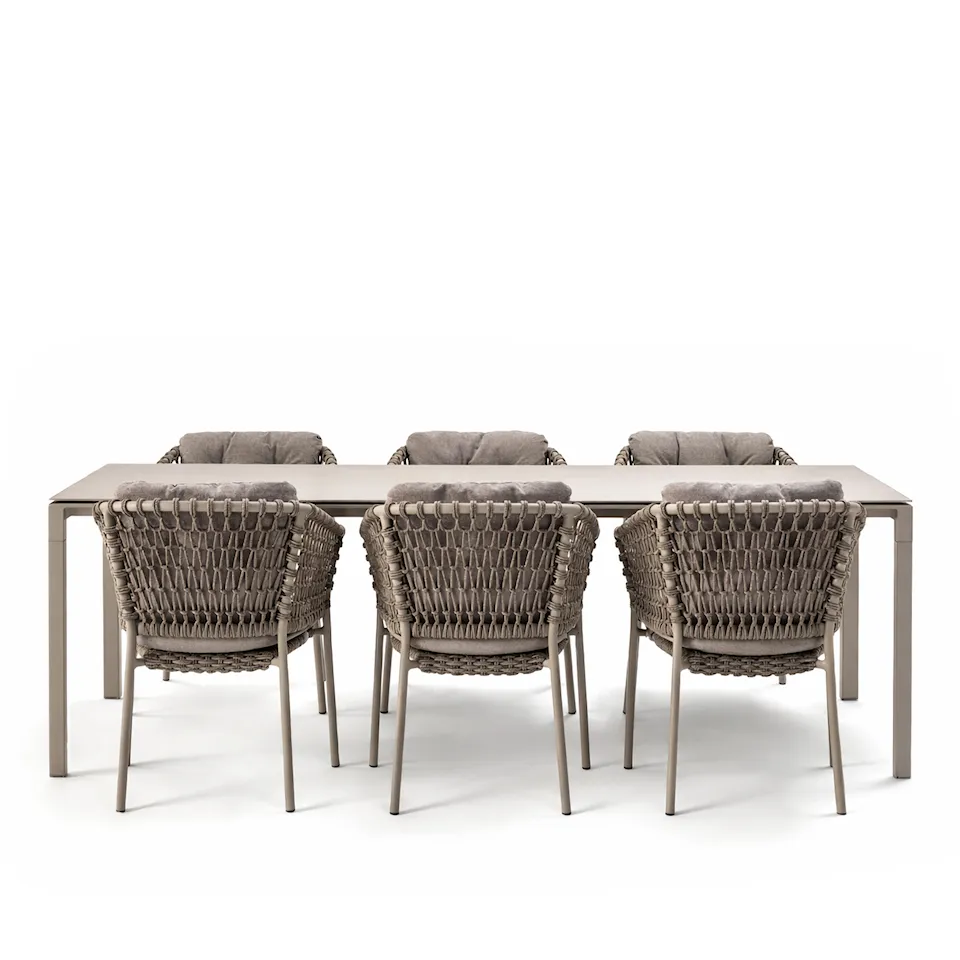 Ocean outdoor dining chairs 6 pcs & Pure outdoor dining table