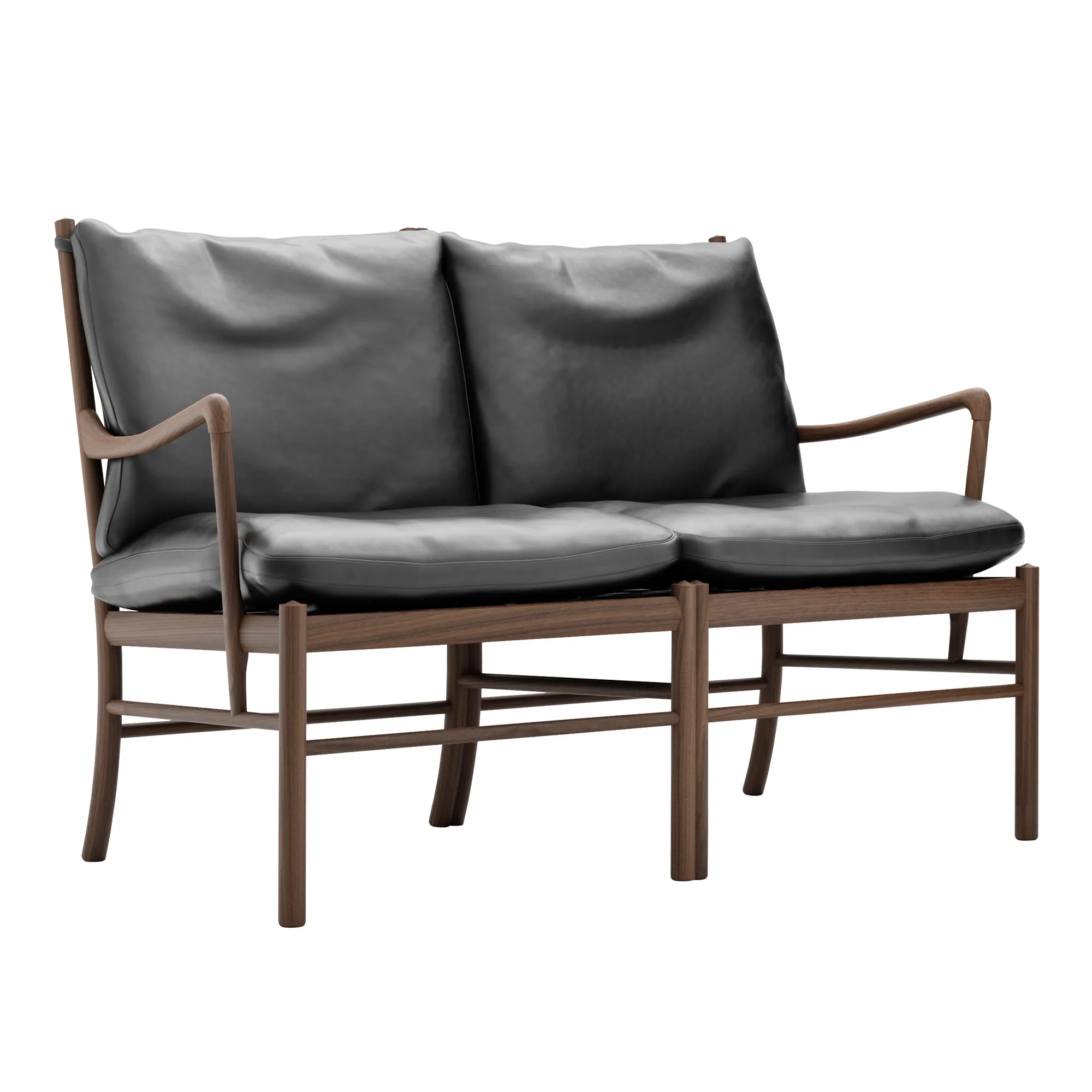 OW149-2 Colonial 2-Seater Sofa Walnut - 1