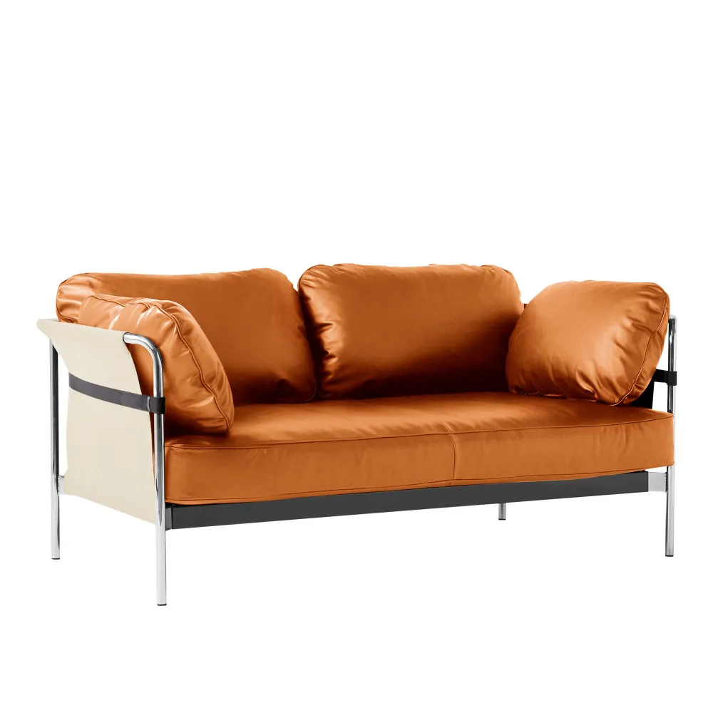 Can 2-Seater Sofa Chrome/Natural - 1