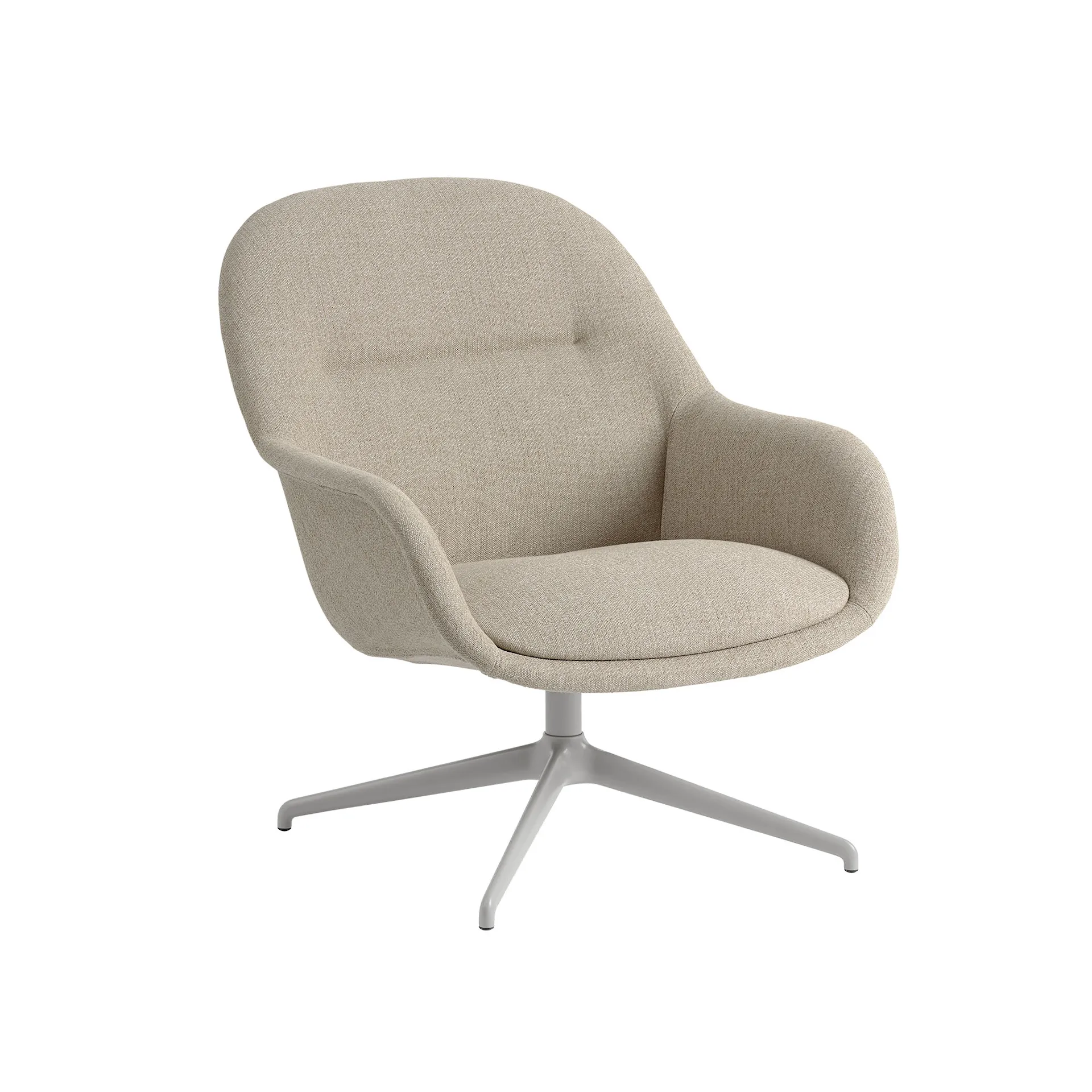 Fiber lounge armchair rotating base ecriture 240 grey - Muuto - Iskos-Berlin - NO GA