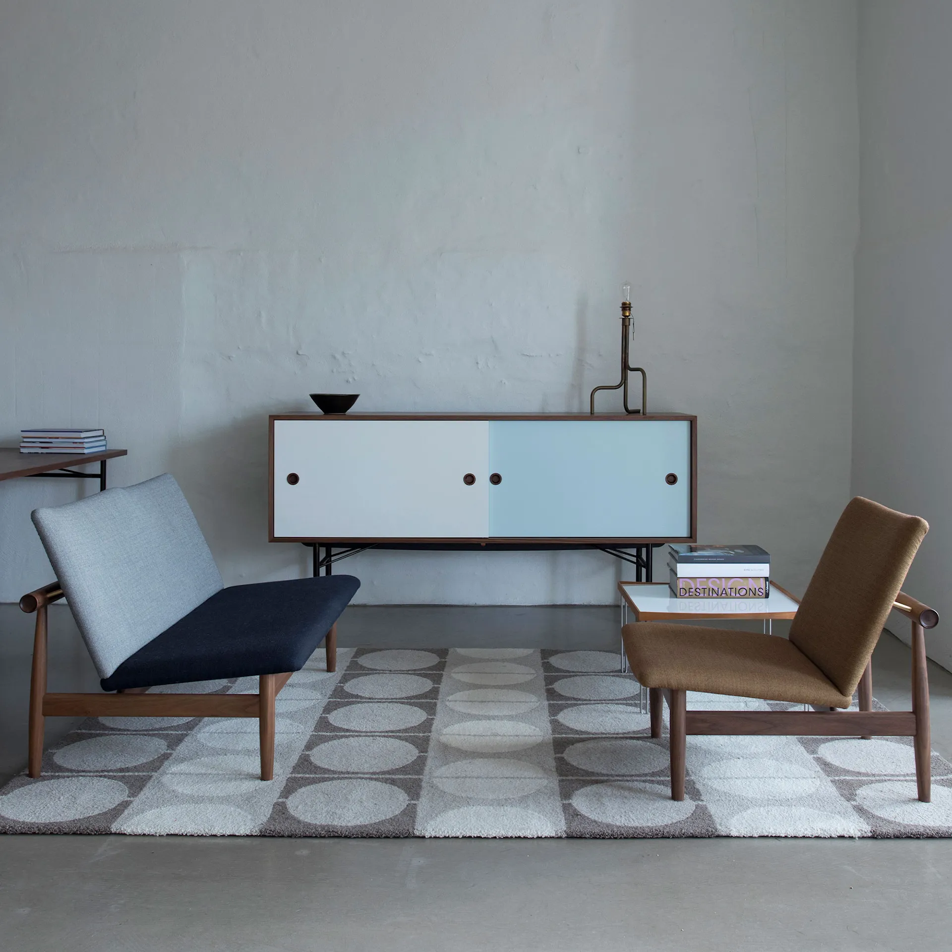 Sideboard Without Tray Unit, Oak Veneer, Black Steel - House of Finn Juhl - Finn Juhl - NO GA