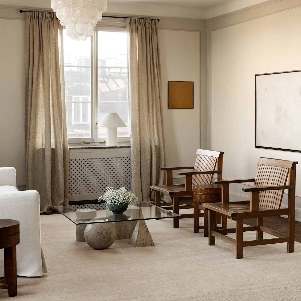 Park Almond wool rug