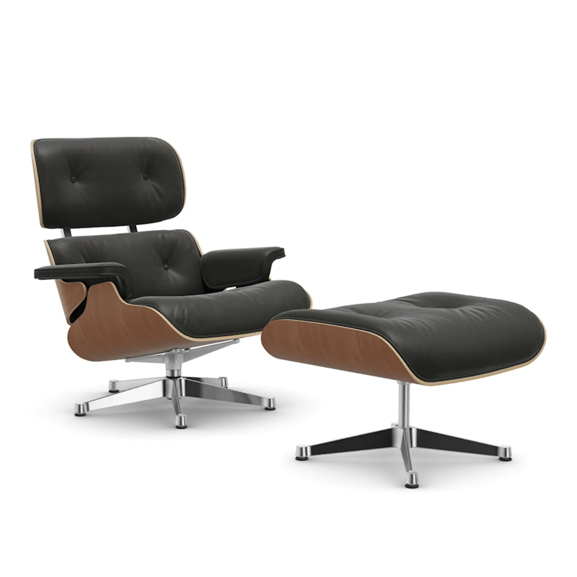 Eames Lounge Chair & Ottoman Cherry Polished Base - Vitra - Charles & Ray Eames - NO GA