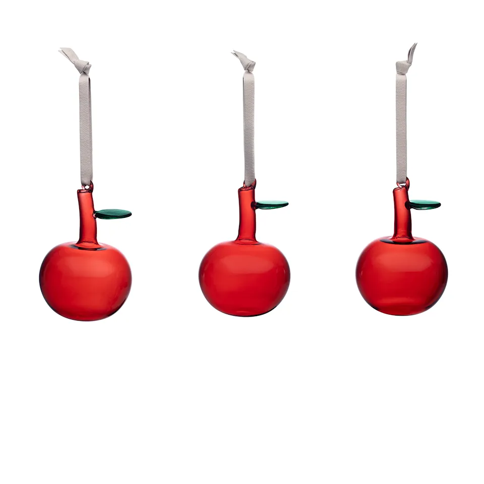 Christmas Decoration Glass Apple Set of 3