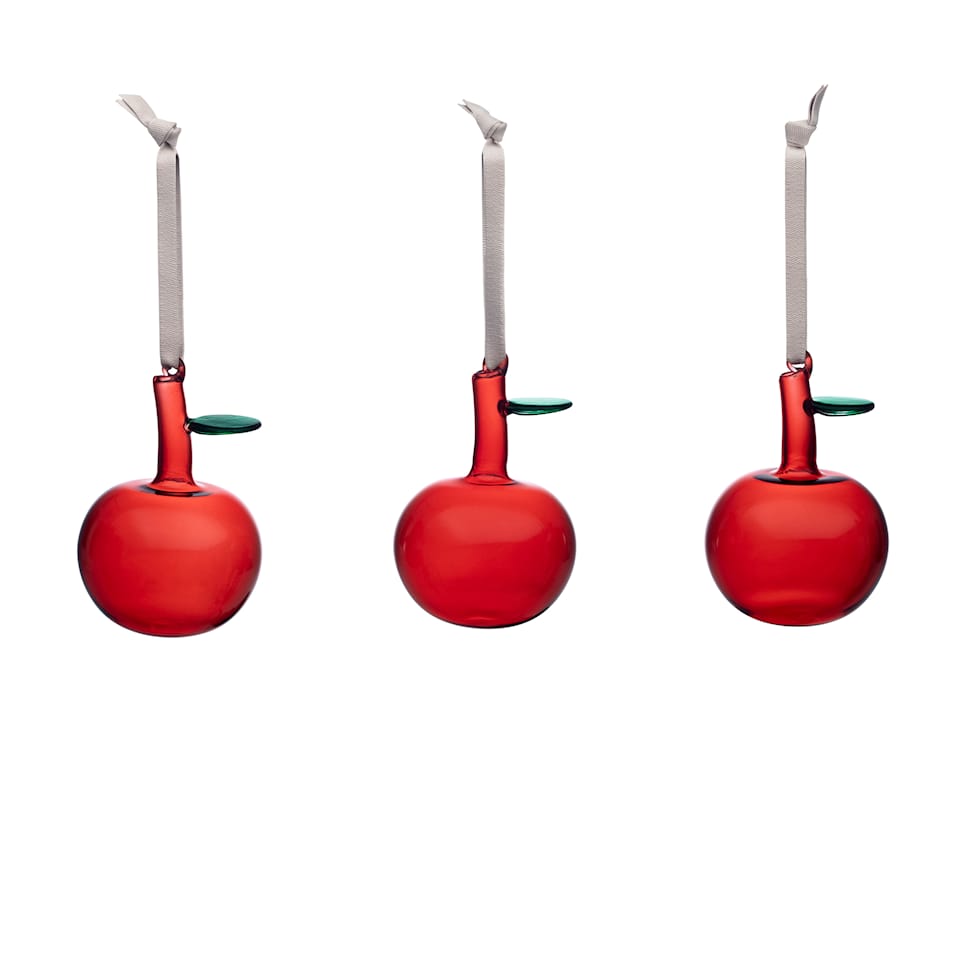 Christmas decoration Glass apple 3-pack