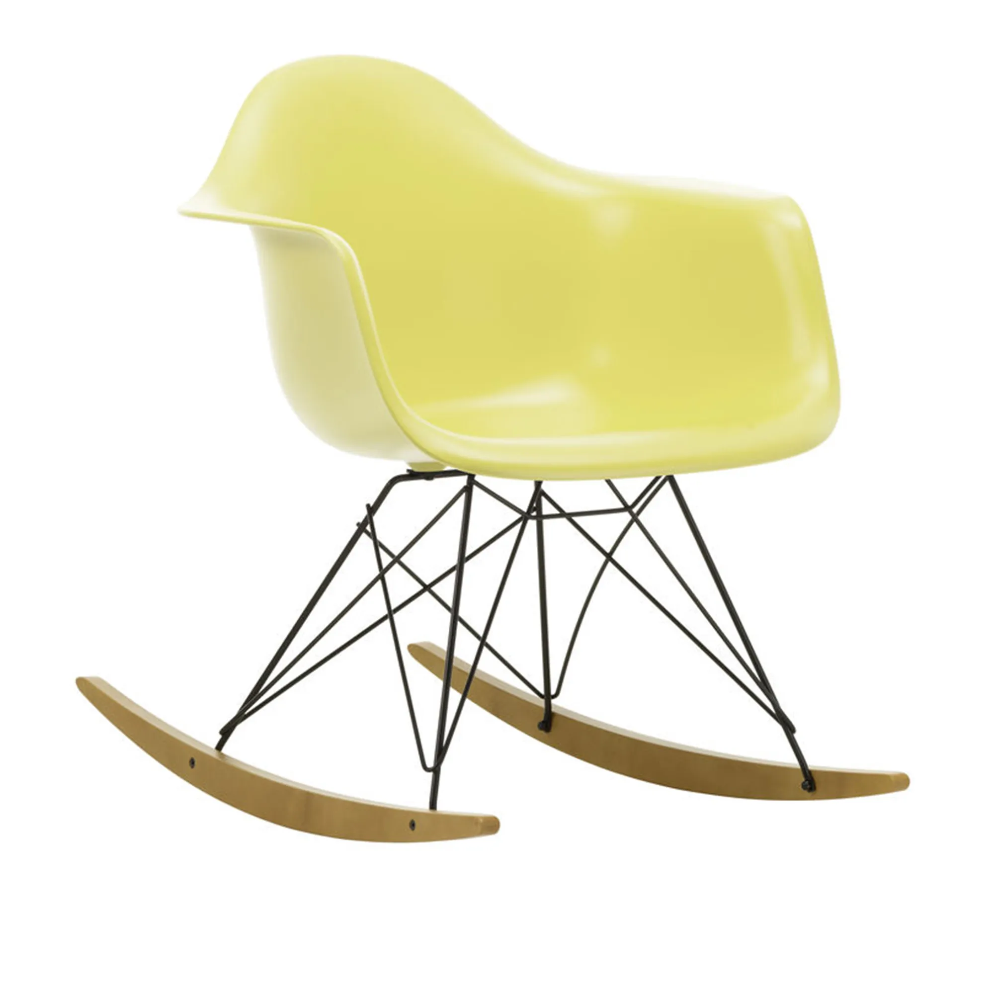 Eames RE Plastic Armchair RAR schommelstoel Basic Dark/Golden Maple - 1