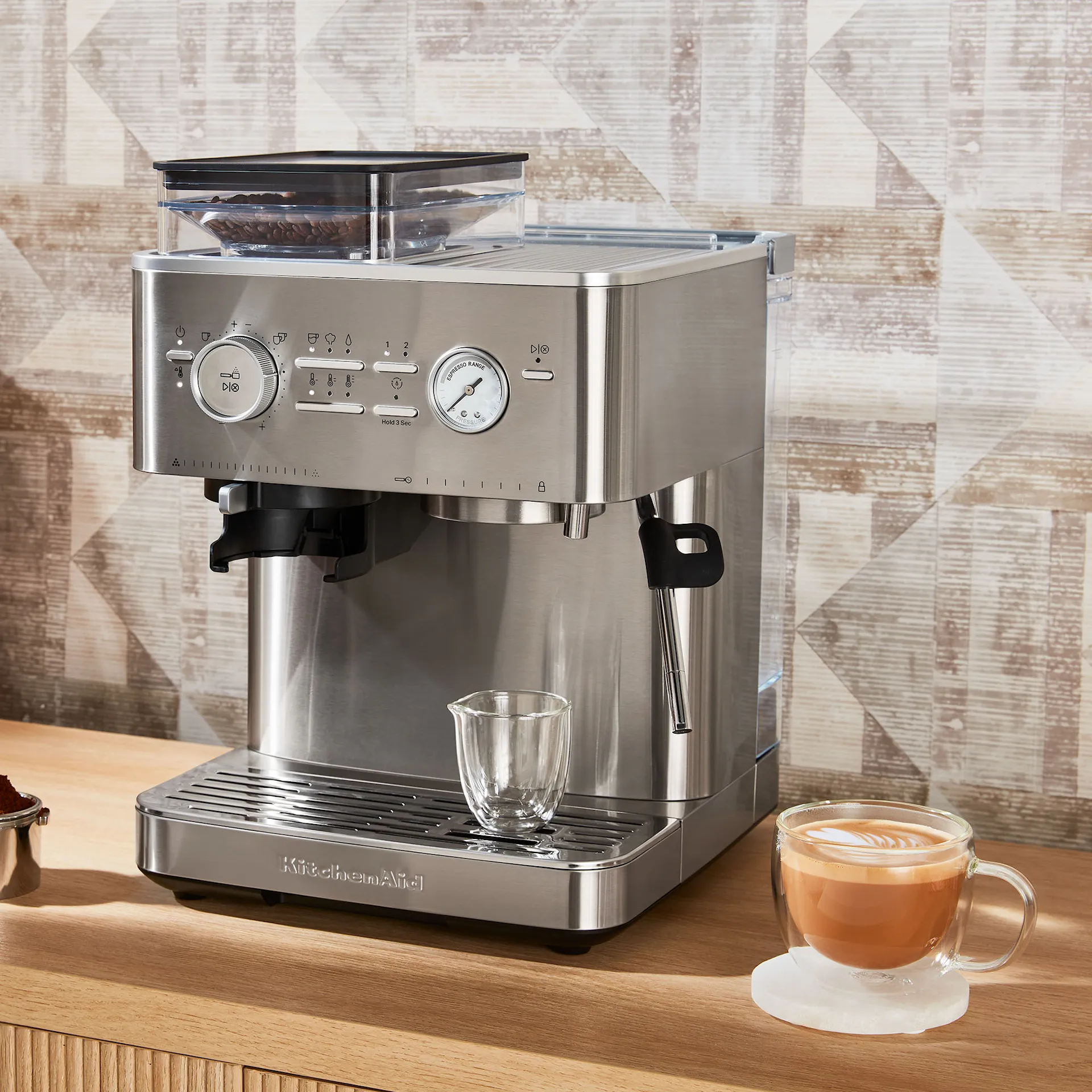 Semi-automatic espresso machine with grinder stainless steel 5KES6551ESX - KitchenAid - NO GA