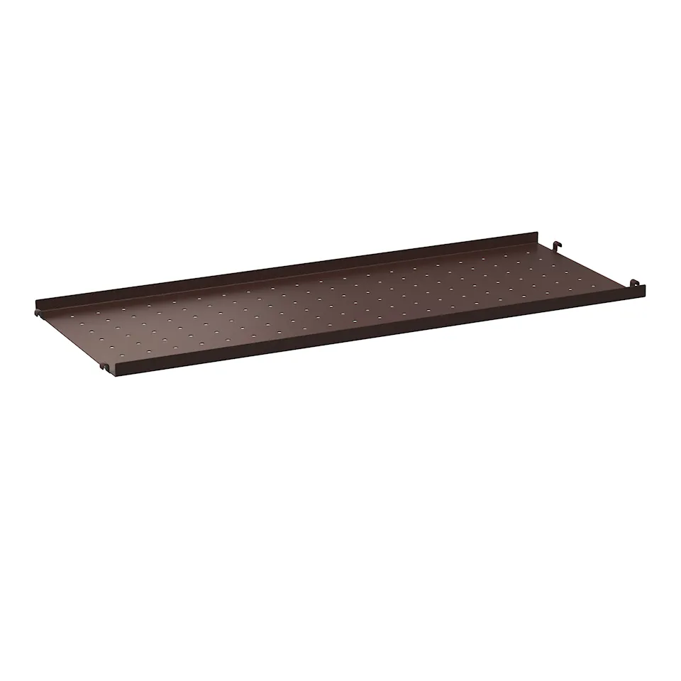 Metal shelf 78x30cm low edge dark brown