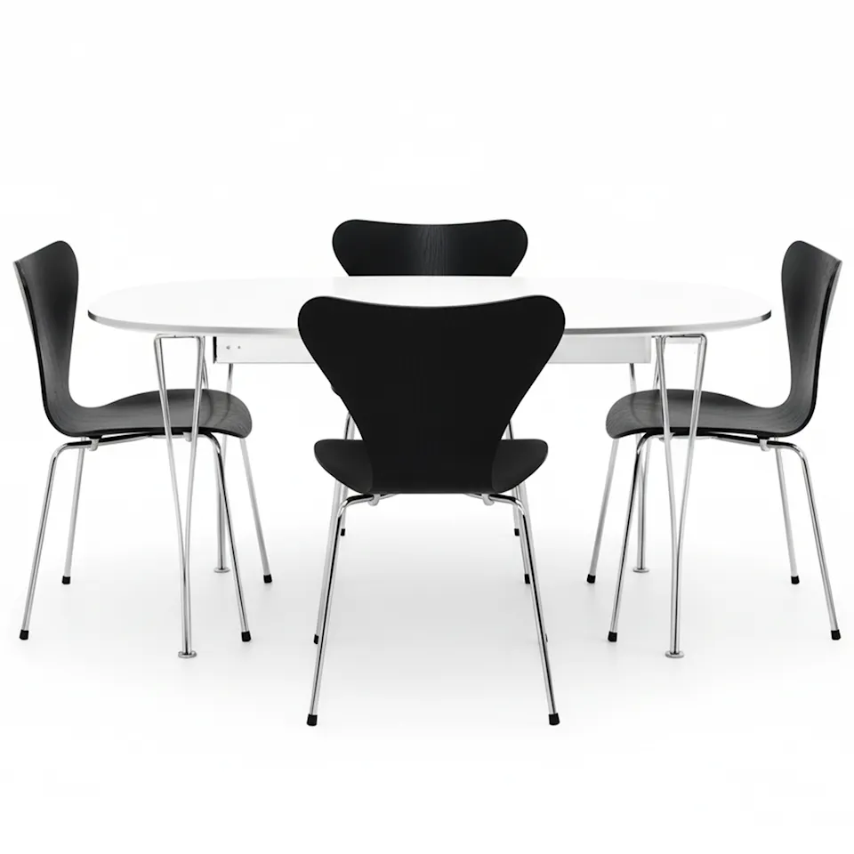 B620 Superellips dining table & Sjuan 3107 dining chair black ash 4 pcs