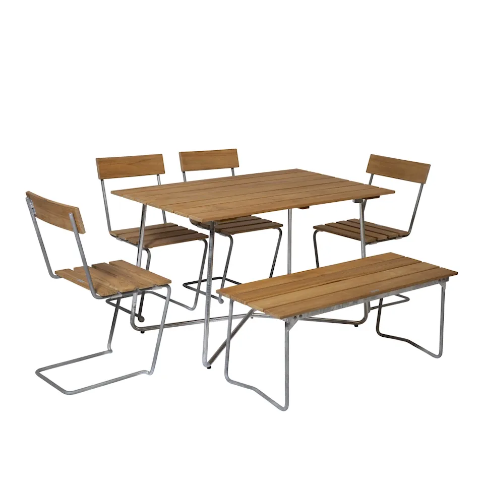 Classic series dining group B25A table, bench 8 & 4 chairs 1