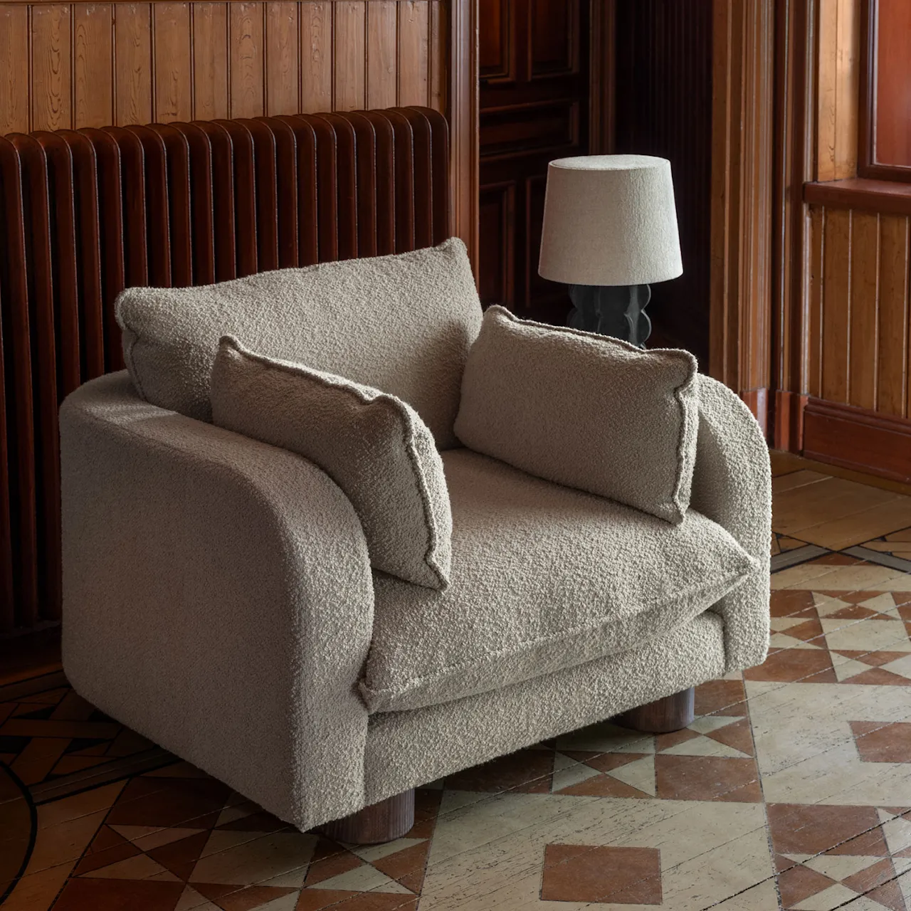 Miles bouclé fauteuil beige