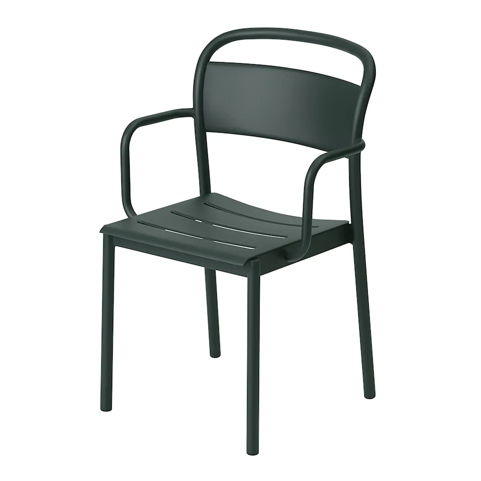 Linear Steel Armchair Dark Green