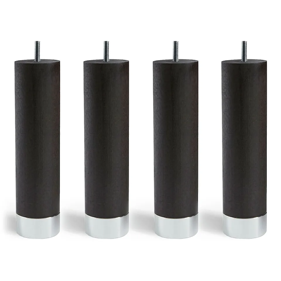 Cylinder bedpoten van wengé-aluminium 4 stuks