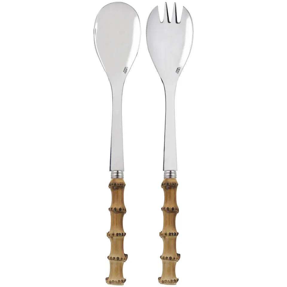 Panda Light Bamboo Salad Cutlery Set