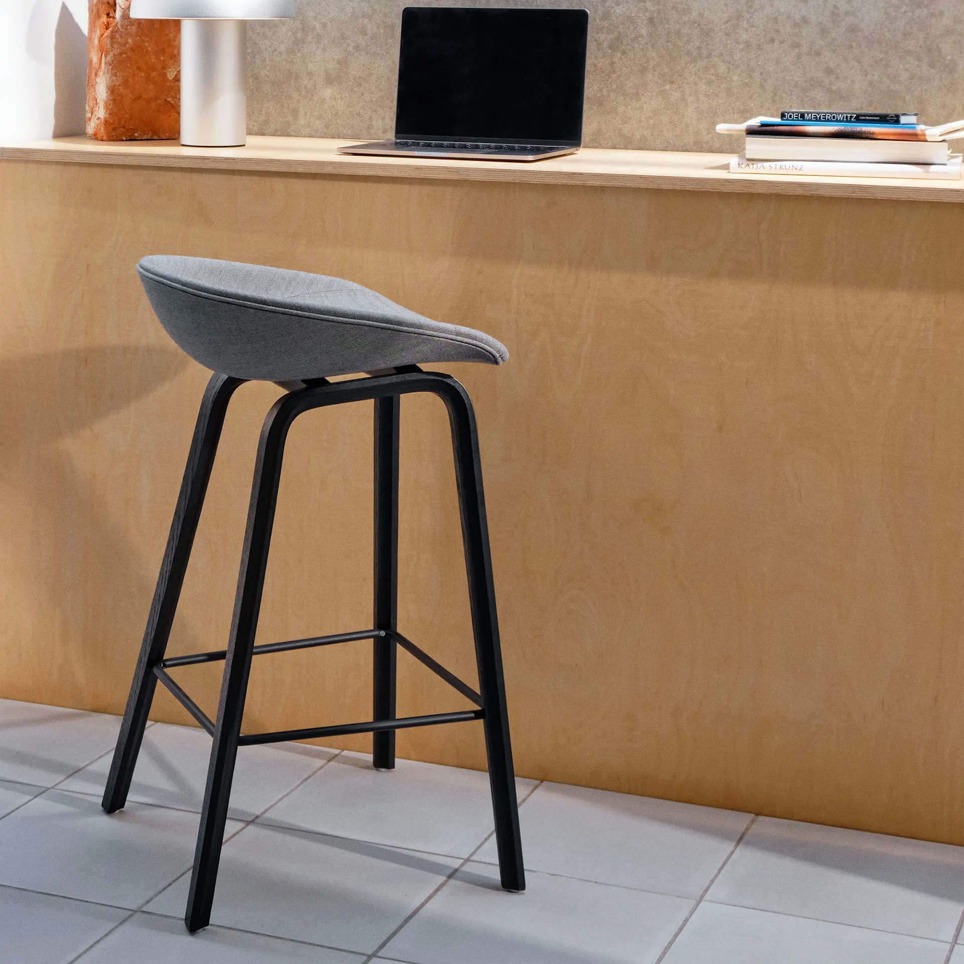 About a Stool AAS33 Bar Stool Low Black Oak - HAY - NO GA