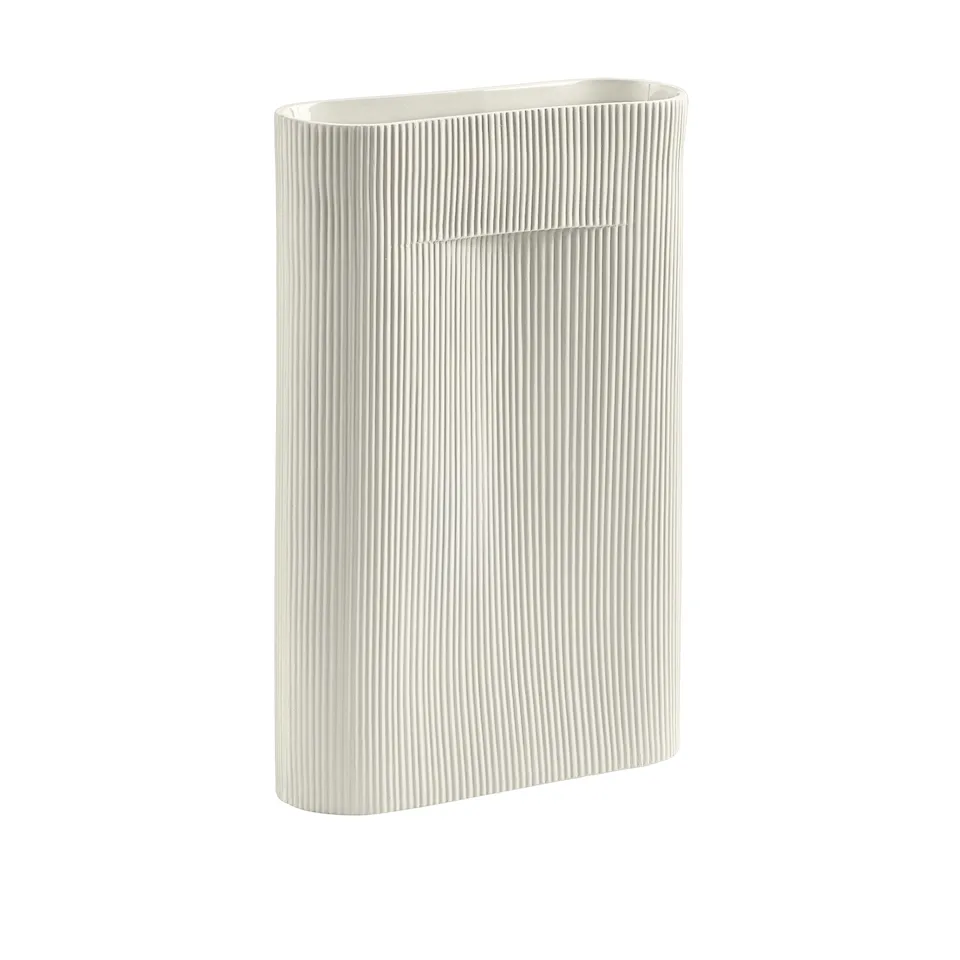 Ridge vase 48,5cm beige