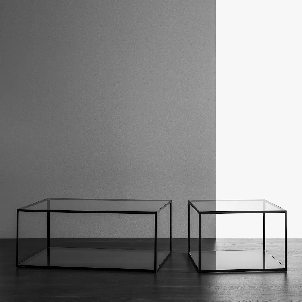 Alberto Glass table 60 x 100 cm, Black