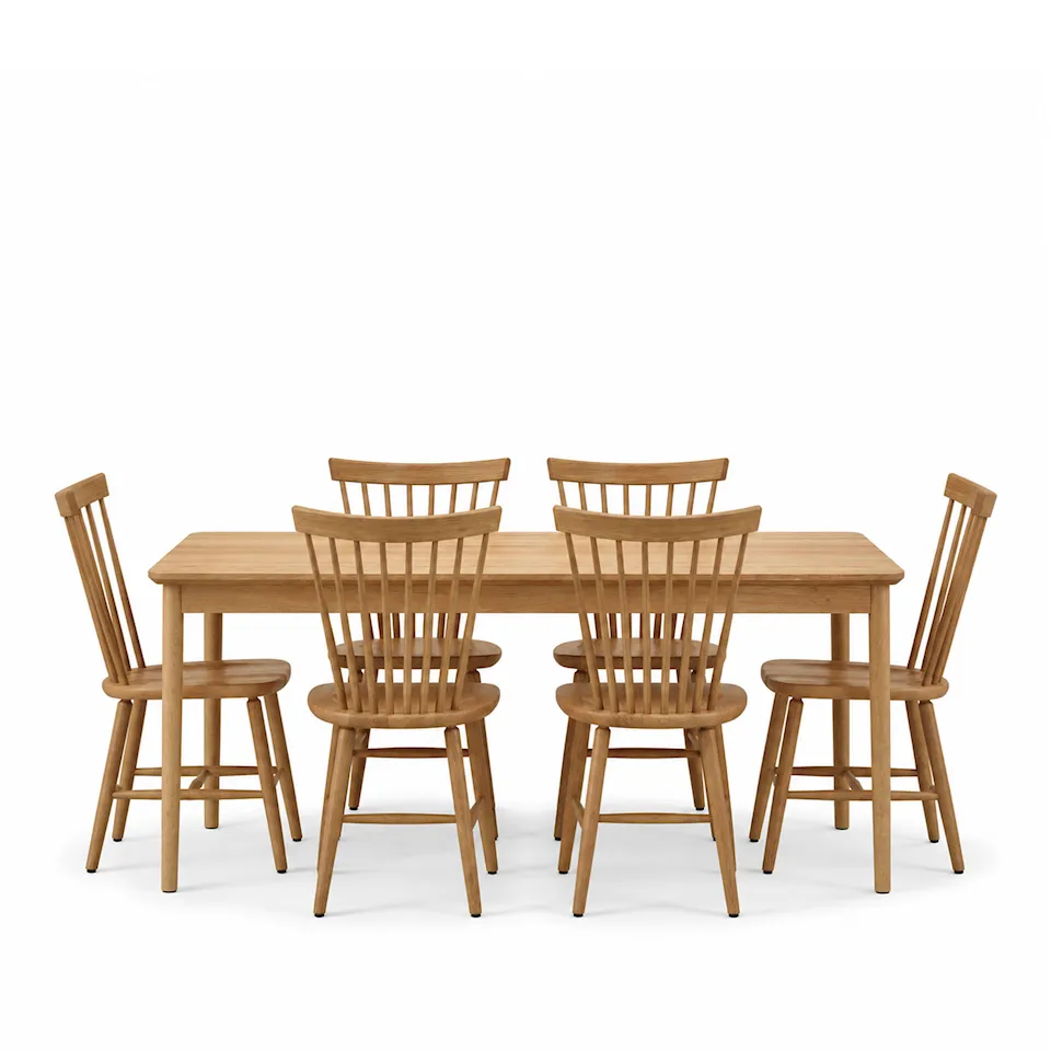 Florida Dining Group 6 Wicker Chairs & Dining Table 90 x 180 cm