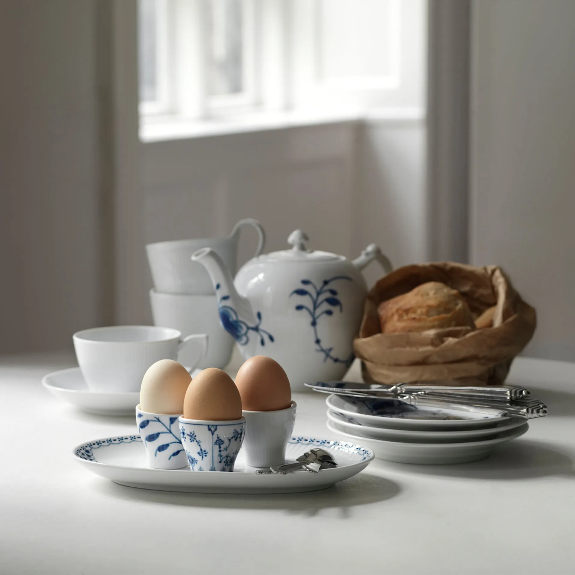 Blue Fluted Mega Egg Cup 5 cm 2 pcs - Royal Copenhagen - NO GA