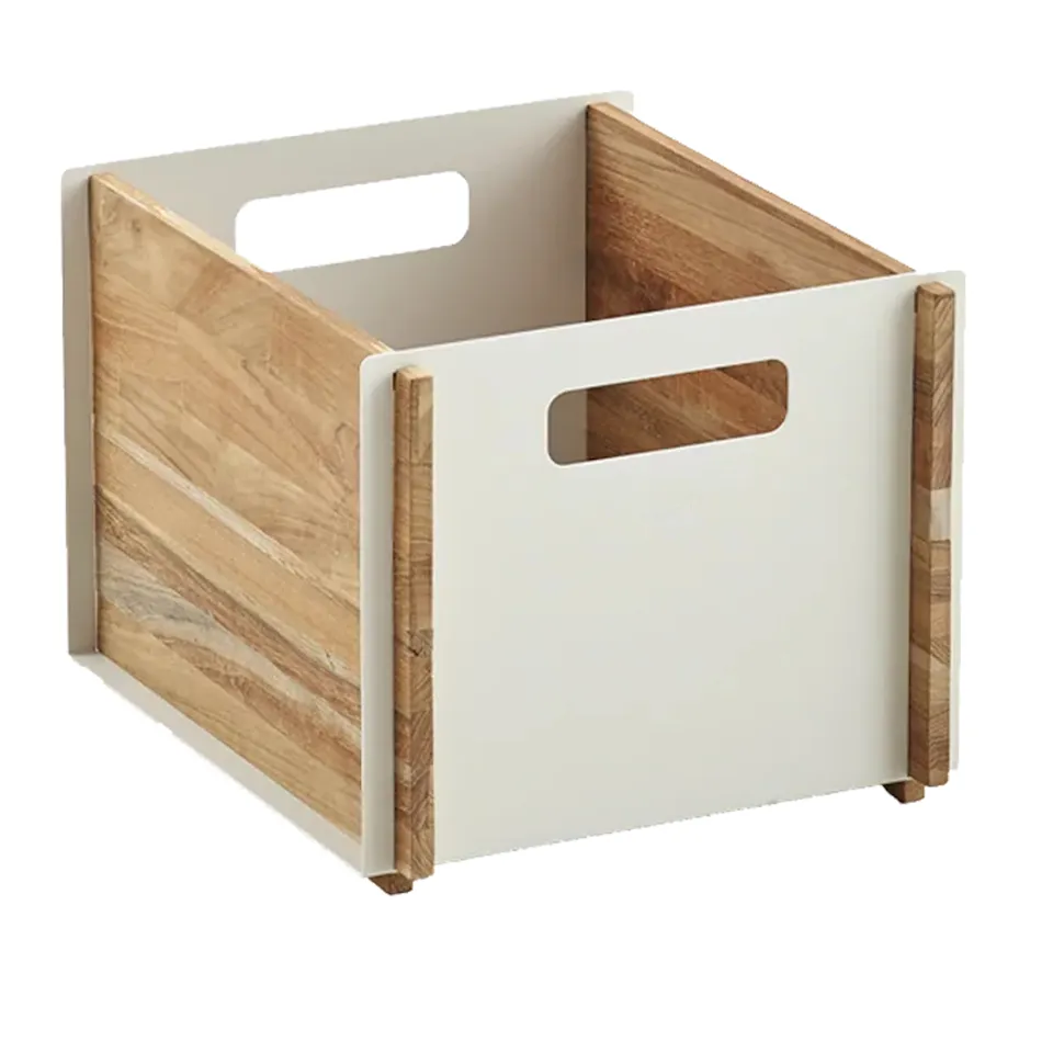 Box Storage box Teak - White