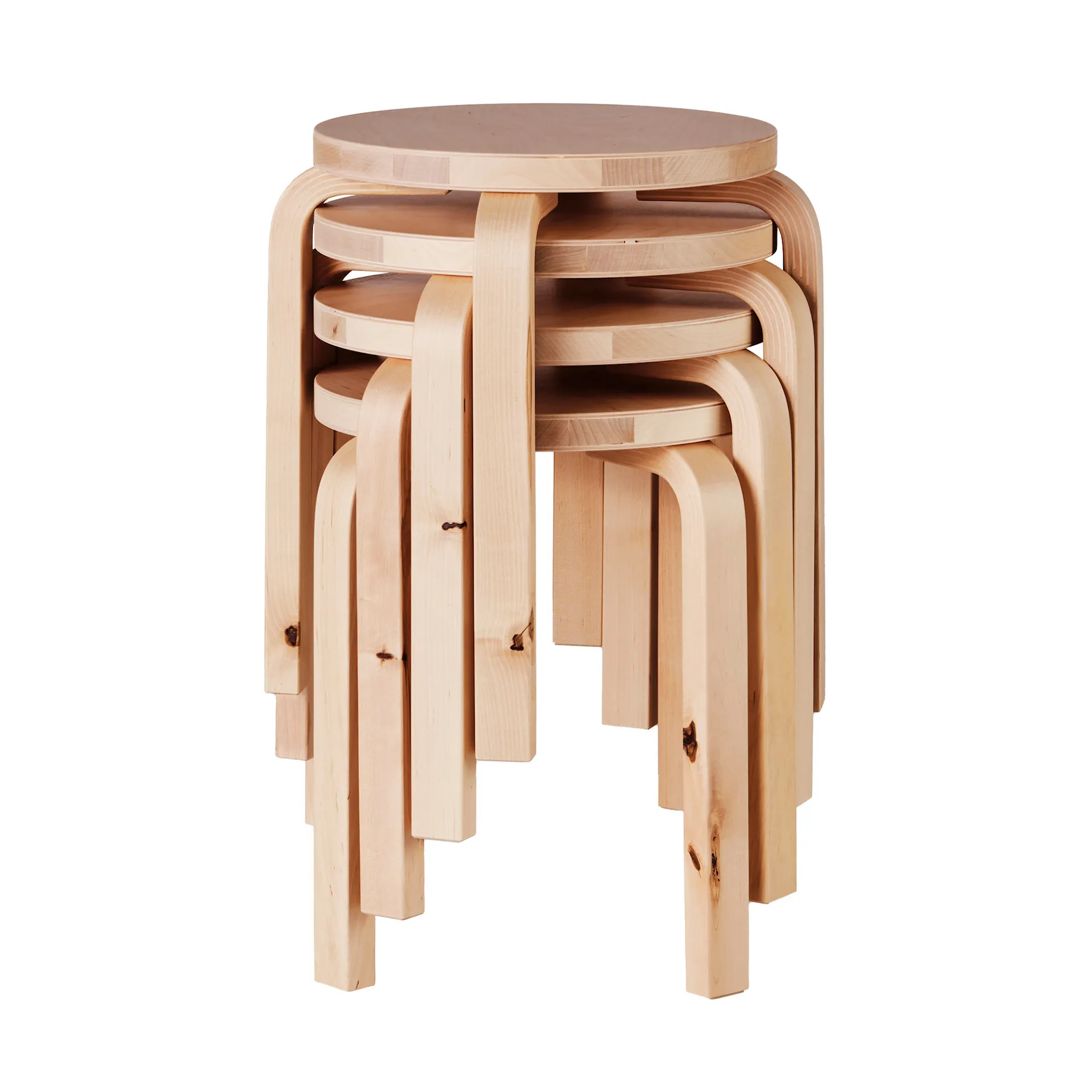 Special Edition of Stool E60 Wild Birch, Signed Formafantasma - Artek - Alvar Aalto - NO GA