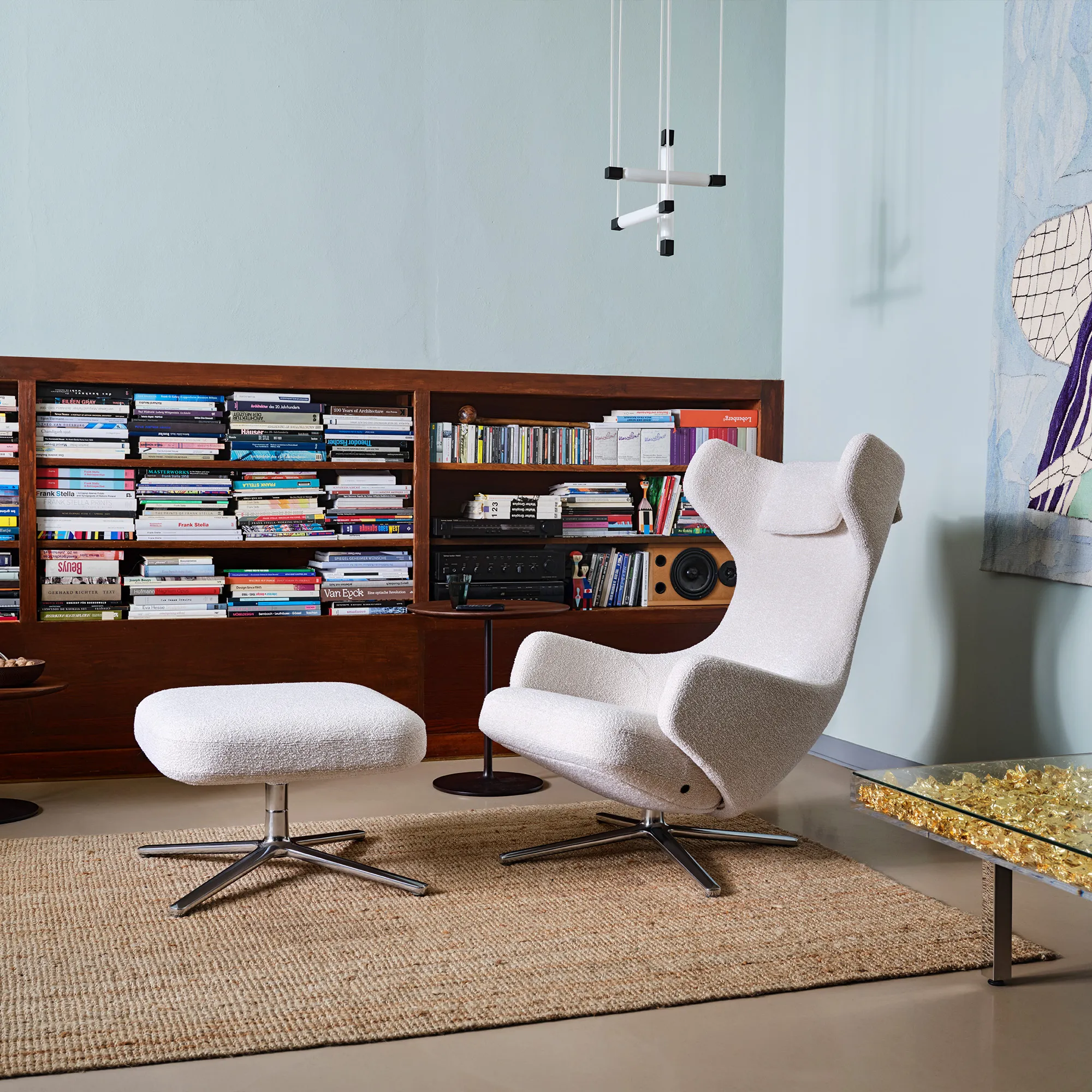 Grand Repos lænestol & Repos Ottoman fodskammel Polished