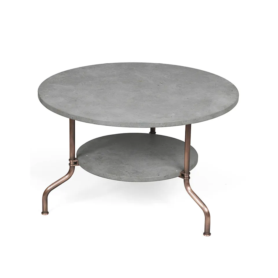 Sven Table Ø80 Height 50cm, Limestone, Copper treated steel stand