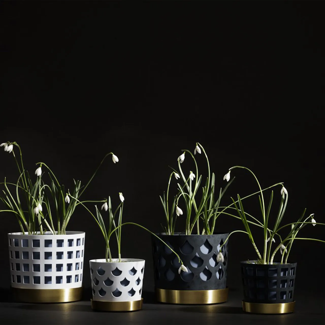 Trio Flower Pot Drop - Grey-Blue