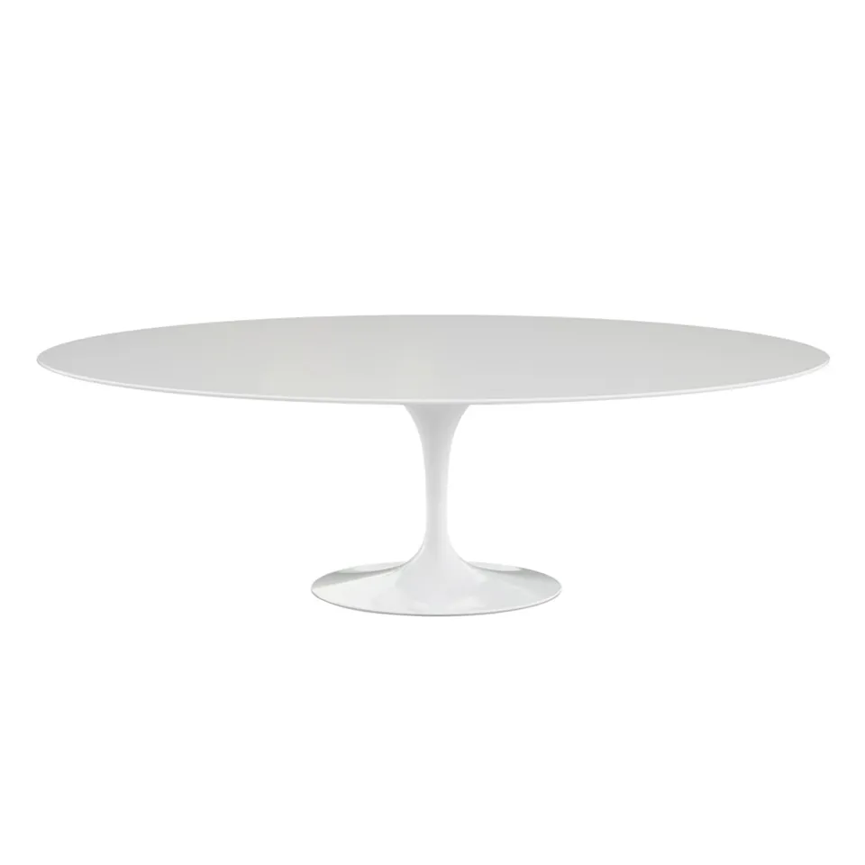 Saarinen Oval Table - Dining table, 244 x 137 cm, White frame, White laminate top