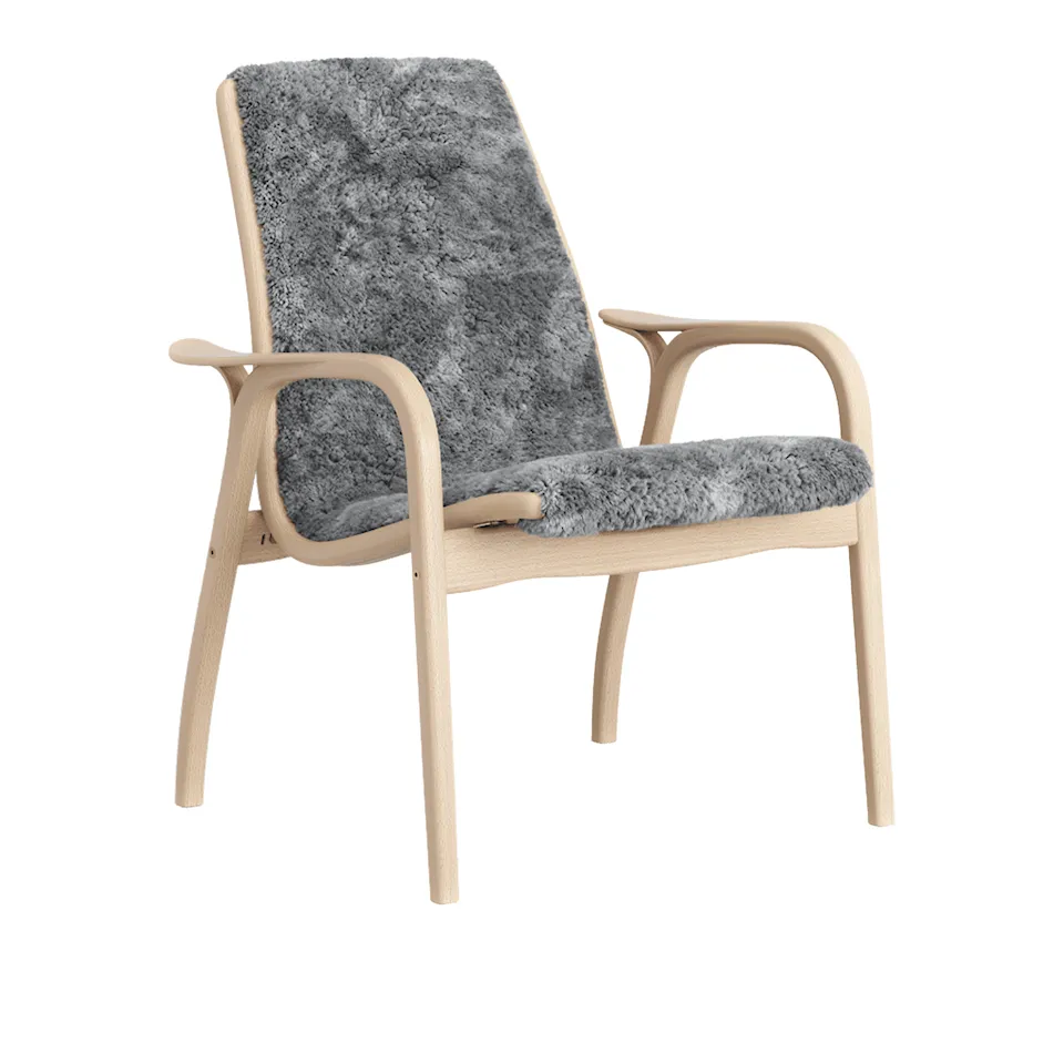 Laminett Armchair Lacquered Beech - Sheepskin Scandinavian Grey