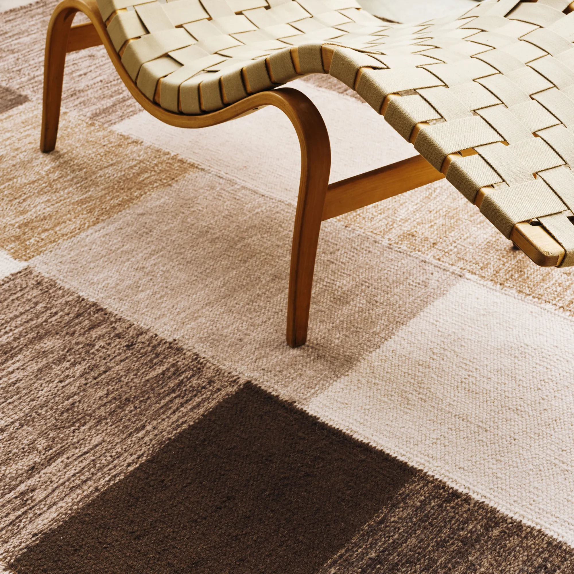 Patchwork 01 Brown Wool Rug - 3